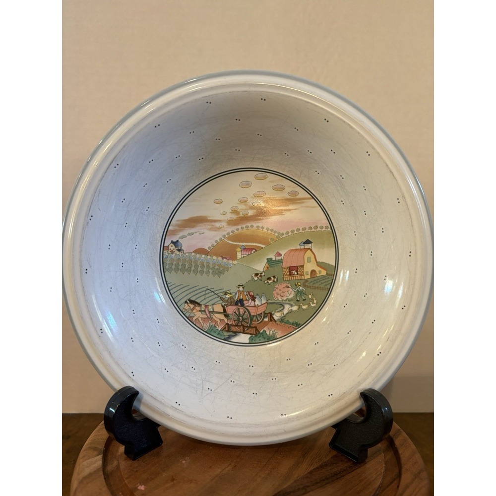 Studio Nova Homecoming Y2317 Cereal Bowls Set of 4 Farm Scene, Cottage Core.FARM